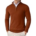 COOFANDY Men39s Quarter Zip Up Sweaters Slim
