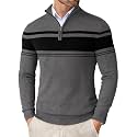COOFANDY Men39s Quarter Zip Up Sweaters Slim