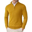 COOFANDY Men39s Quarter Zip Up Sweaters Slim