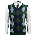 COOFANDY Men's Sleeveless V Neck Pullover Sweater Argyle Knit Vest Sweaters