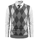 COOFANDY Men's Sleeveless V Neck Pullover Sweater Argyle Knit Vest Sweaters