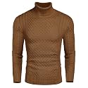 COOFANDY Men's Slim Fit Turtleneck Sweater Casual Knitted Pullover Sweaters