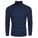 COOFANDY Men's Slim Fit Turtleneck Sweater Casual Knitted Pullover Sweaters
