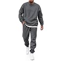 COOFANDY Men's Sweatsuit Set Fleece Crewneck Sweatshirt and Jogger Pants