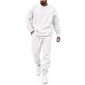 COOFANDY Men's Sweatsuit Set Fleece Crewneck Sweatshirt and Jogger Pants
