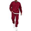 COOFANDY Men's Sweatsuit Set Fleece Crewneck Sweatshirt and Jogger Pants