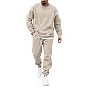 COOFANDY Men's Sweatsuit Set Fleece Crewneck Sweatshirt and Jogger Pants