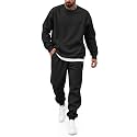 COOFANDY Men's Sweatsuit Set Fleece Crewneck Sweatshirt and Jogger Pants