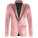 COOFANDY Men's Velvet Blazer One Button Tuxedo Jacket Wedding Blazer Jacket