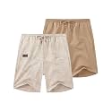 COOFANDY Men Linen Beach Shorts Casual Drawstring Summer Vacation Shorts