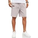 COOFANDY Men Linen Beach Shorts Casual Drawstring Summer Vacation Shorts