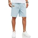 COOFANDY Men Linen Beach Shorts Casual Drawstring Summer Vacation Shorts
