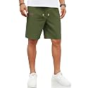 COOFANDY Men Linen Beach Shorts Casual Drawstring Summer Vacation Shorts
