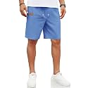 COOFANDY Men Linen Beach Shorts Casual Drawstring Summer Vacation Shorts