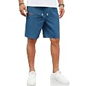 COOFANDY Men Linen Beach Shorts Casual Drawstring Summer Vacation Shorts