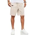 COOFANDY Men Linen Beach Shorts Casual Drawstring Summer Vacation Shorts