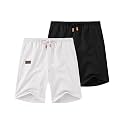 COOFANDY Men Linen Beach Shorts Casual Drawstring Summer Vacation Shorts