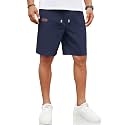 COOFANDY Men Linen Beach Shorts Casual Drawstring Summer Vacation Shorts
