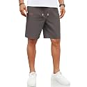 COOFANDY Men Linen Beach Shorts Casual Drawstring Summer Vacation Shorts