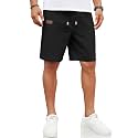 COOFANDY Men Linen Beach Shorts Casual Drawstring Summer Vacation Shorts