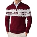 COOFANDY Men Quarter Zip Sweater Classic Fit