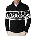 COOFANDY Men Quarter Zip Sweater Classic Fit