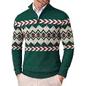 COOFANDY Men Ugly Christmas Sweater Pullover Quarter