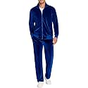 COOFANDY Men Velour Tracksuit Loungewear Full Zip 2 Piece Jogging Suits Comfortable Athletic Fit Sweatsuit Sets