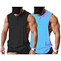 COOFANDY Men Workout Tank Top 2 Pack Gym Bodybuilding Sleeveless T Shirts