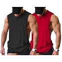 COOFANDY Men Workout Tank Top 2 Pack Gym Bodybuilding Sleeveless T Shirts
