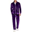 COOFANDY Mens 2 Piece Velour Tracksuit Full Zip Jackets Pants Velvet Jogging Suits Sweatsuit Set