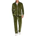 COOFANDY Mens 2 Piece Velour Tracksuit Full Zip Jackets Pants Velvet Jogging Suits Sweatsuit Set
