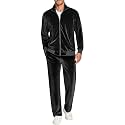 COOFANDY Mens 2 Piece Velour Tracksuit Full Zip Jackets Pants Velvet Jogging Suits Sweatsuit Set