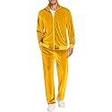 COOFANDY Mens 2 Piece Velour Tracksuit Full Zip Jackets Pants Velvet Jogging Suits Sweatsuit Set