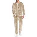 COOFANDY Mens 2 Piece Velour Tracksuit Full Zip Jackets Pants Velvet Jogging Suits Sweatsuit Set