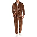COOFANDY Mens 2 Piece Velour Tracksuit Full Zip Jackets Pants Velvet Jogging Suits Sweatsuit Set