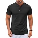 COOFANDY Mens Henley Shirts Short Sleeve Casual