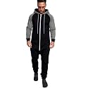 COOFANDY Mens Jumpsuit Onesie Hooded Full Zip One Piece Jogging Tracksuit
