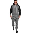 COOFANDY Mens Jumpsuit Onesie Hooded Full Zip One Piece Jogging Tracksuit