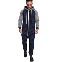 COOFANDY Mens Jumpsuit Onesie Hooded Full Zip One Piece Jogging Tracksuit