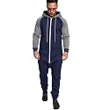 COOFANDY Mens Jumpsuit Onesie Hooded Full Zip One Piece Jogging Tracksuit