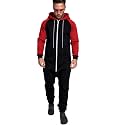 COOFANDY Mens Jumpsuit Onesie Hooded Full Zip One Piece Jogging Tracksuit