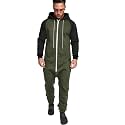COOFANDY Mens Jumpsuit Onesie Hooded Full Zip One Piece Jogging Tracksuit