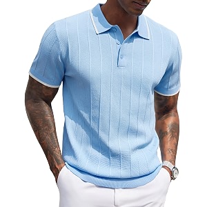 COOFANDY Mens Knit Polo Shirts Short Sleeve