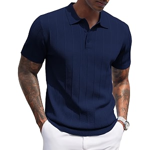 COOFANDY Mens Knit Polo Shirts Short Sleeve