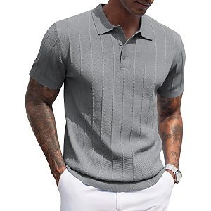 COOFANDY Mens Knit Polo Shirts Short Sleeve