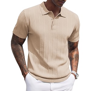 COOFANDY Mens Knit Polo Shirts Short Sleeve
