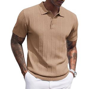 COOFANDY Mens Knit Polo Shirts Short Sleeve