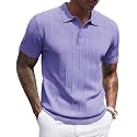 COOFANDY Mens Knit Polo Shirts Short Sleeve