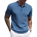 COOFANDY Mens Knit Polo Shirts Short Sleeve